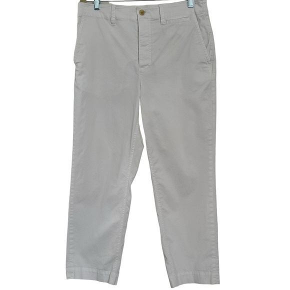 EVERLANE ORGANIC COTTON WHITE STRAIGHT LEG CROP PANTS SIZE 12 - Picture 3 of 13